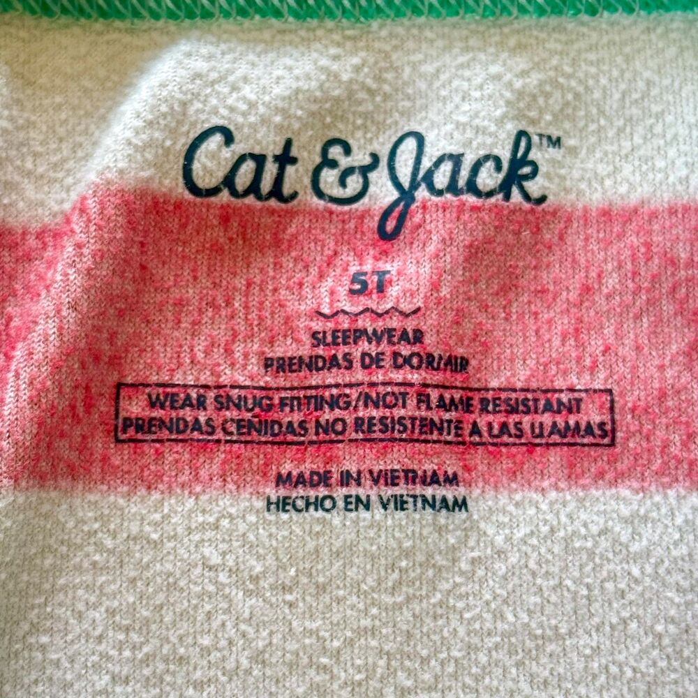 4/$10 - Cat & Jack Christmas Stripped Fleece Pajamas Set - Picture 4 of 9